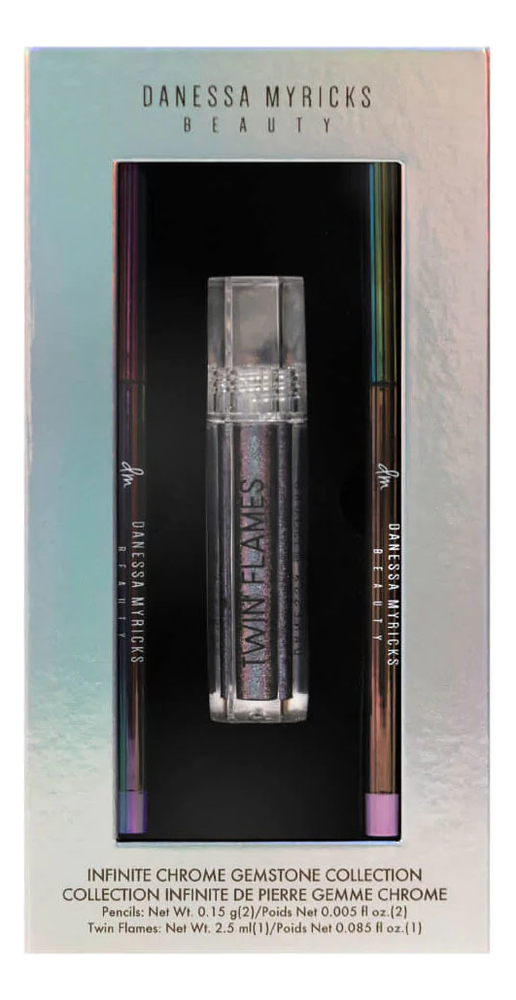 

Набор для макияжа Infinite Chrome Gemstone (жидкие тени Twin Flames Midnight Pearl 2,5мл + водостойкий карандаш Lilac Quartz 0,15г+ водостойкий карандаш Charoite 0,15г)