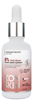 Деликатный пилинг для лица с комплексом кислот Re:Program Delicate 8% Anti-Acne 30мл