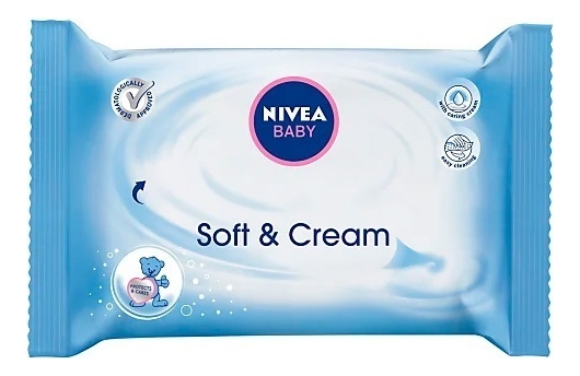 

Очищающие влажные салфетки Baby Soft & Cream 63шт