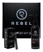 Rebel Barber Набор для бритья Starter Shaving (гель Shaving Gel Smoky Leather 200мл + бритва T-образная Compact Razor)