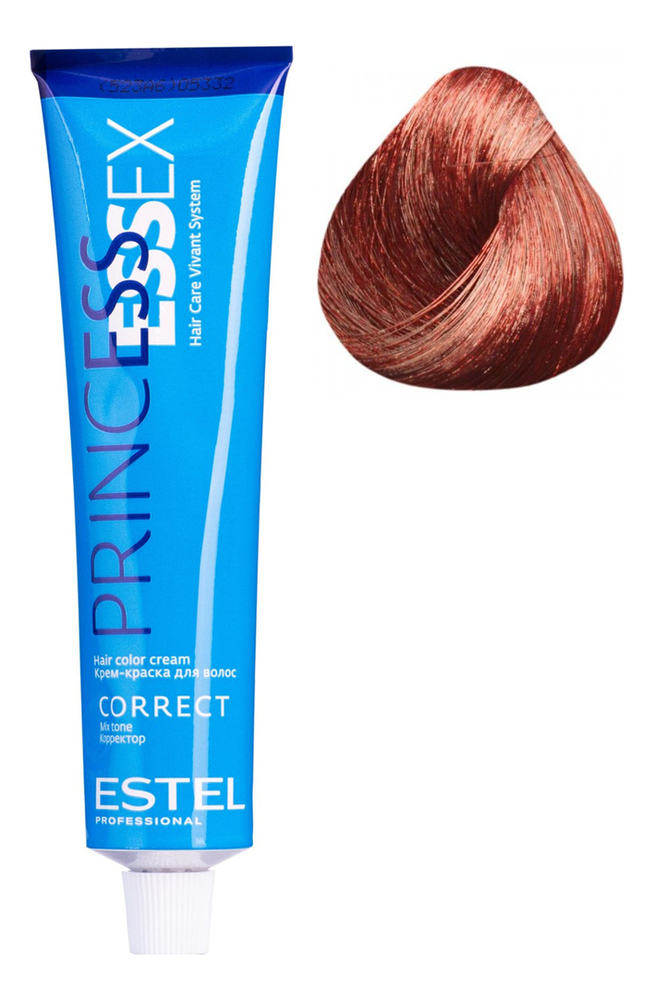 краска для волос princess essex 0 00 а correct аммиачный Крем-краска для волос Princess Essex Correct 60мл: 0/55 Красный