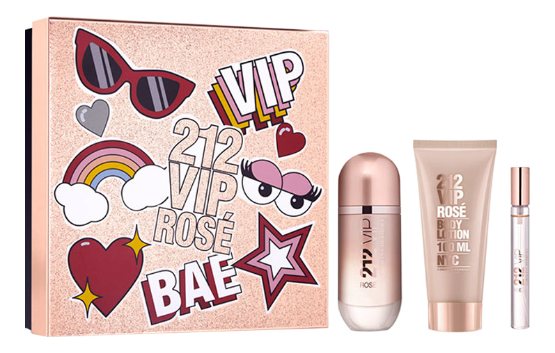 212 VIP Rose: набор (п/вода 80мл + п/вода 10мл + лосьон д/тела 100мл) 212 vip black набор п вода 100мл гель д душа 100мл п вода 10мл