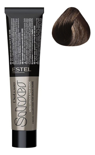 Крем-краска для седых волос De Luxe Silver 60мл: 6/37 Темно-русый золотисто-коричневый