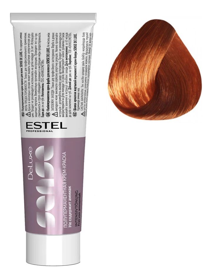 Купить Полуперманентная крем-краска для волос без аммиака Sense De Luxe 60мл: 7/44 Русый медный интенсивный, ESTEL