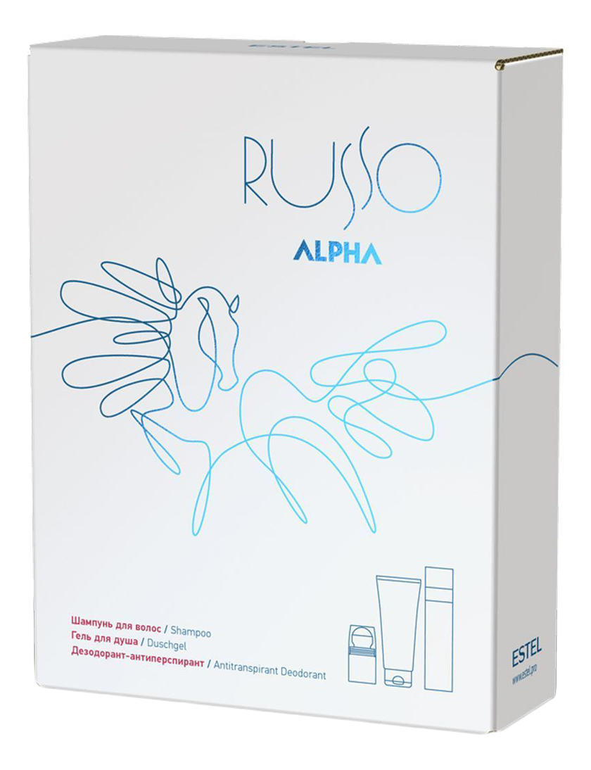 Набор Alpha Russo (шампунь д/волос 250мл + гель д/душа 200мл + дезодорант-антиперсперант 75мл)