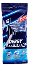 Derby Одноразовый бритвенный станок с тройным лезвием Samurai 3 5шт