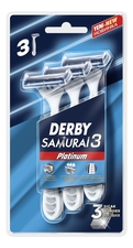 Derby Одноразовый бритвенный станок с тройным лезвием Samurai 3 Platinum