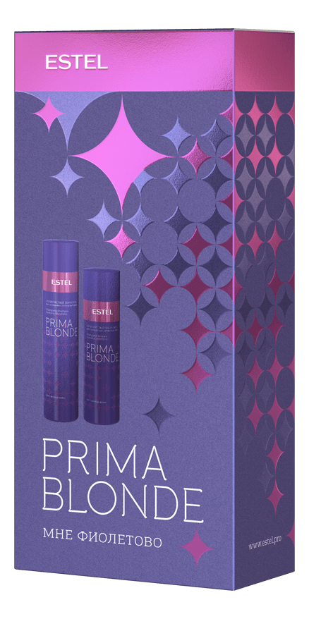 

Набор для холодных оттенков блонд Мне фиолетово Prima Blonde (серебристый шампунь 250мл + серебристый бальзам 200мл)