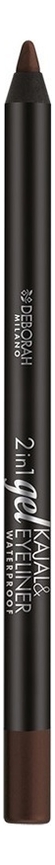 

Карандаш для глаз гелевый 2 In 1 Kajal & Eyeliner Gel 1,4г: 05 Brown, Карандаш для глаз гелевый 2 In 1 Kajal & Eyeliner Gel 1,4г