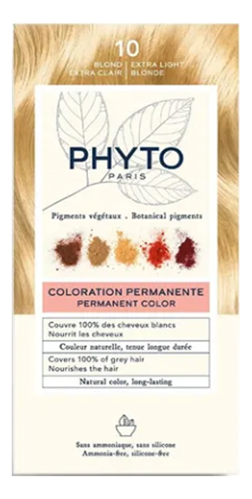 Краска для волос Phyto Color: 10 Экстра-светлый блонд