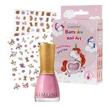 Limoni Набор лаков для ногтей Bambini Nail Art No31 (лак для ногтей No10 + наклейки 2шт)