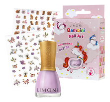 Limoni Набор лаков для ногтей Bambini Nail Art No32 (лак для ногтей No11 + наклейки 2шт)