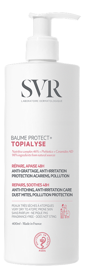 Бальзам для лица и тела Topialyse Baume Protect+: Бальзам 400мл защитный и успокаивающий бальзам для лица и тела svr baume protect 400 мл