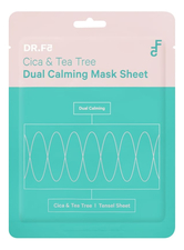 Dr.F5 Маска для лица с экстрактом центеллы и чайного дерева Cica & Tea Tree Dual Calming Mask Sheet 23мл