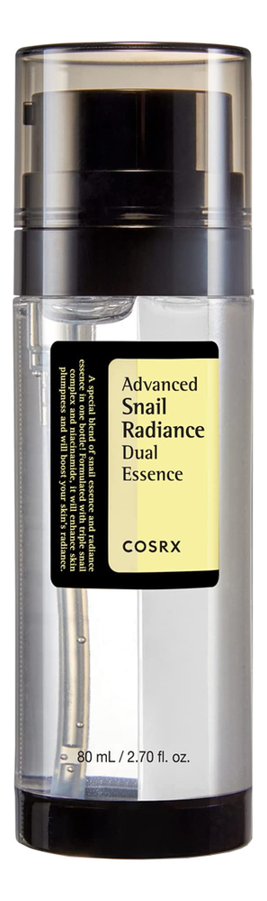 Двойная эссенция с муцином улитки и ниацинамидом Advanced Snail Radiance Dual Essence 80мл cosrx двойная эссенция с муцином улитки и ниацинамидом advanced snail radiance dual essence 80мл