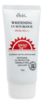 Солнцезащитный крем для лица с муцином улитки Whitening UV Sun Block SPF50+ PA+++ 70мл