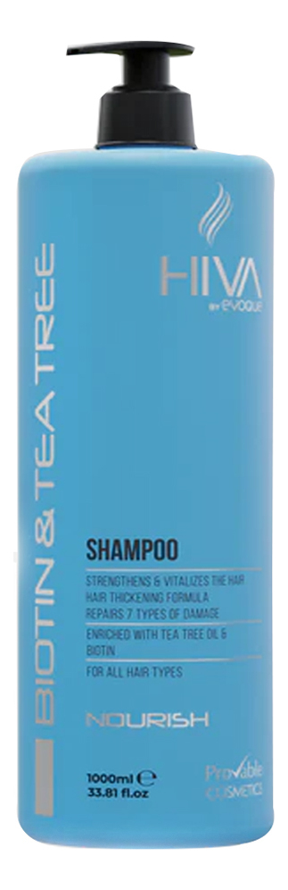 Шампунь для волос Hiva Biotin Tea Tree Shampoo 1000мл: Шампунь 1000мл шампунь для волос evoque hiva biotin tea tree 400 мл