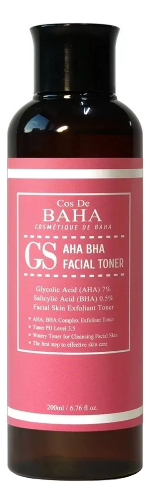 Тонер для проблемной кожи лица с кислотами GS AHA BHA Facial Toner 200мл