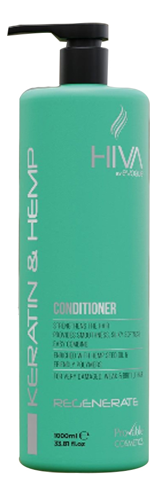Кондиционер для волос Hiva Keratin & Hemp Conditioner: кондиционер 1000мл
