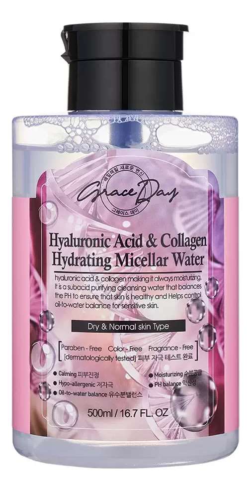 Мицеллярная вода с гиалуроновой кислотой и коллагеном Hyaluronic Acid & Collagen Hydrating Micellar Water 500мл