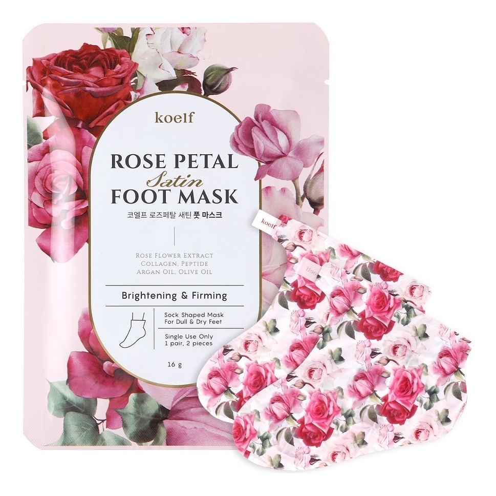 

Маска-носочки для ног с экстрактом розы Rose Petal Satin Foot Mask: Маска-носочки 16г, Маска-носочки для ног с экстрактом розы Rose Petal Satin Foot Mask