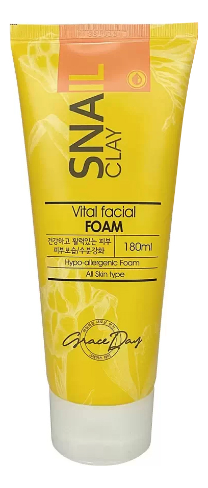 Пенка для умывания с муцином улитки Snail Clay Vital Facial Foam 180мл