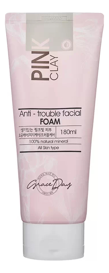 Пенка для умывания с розовой глиной Pink Clay Anti-Trouble Facial Foam 180мл graceday pink clay anti trouble facial foam 180ml