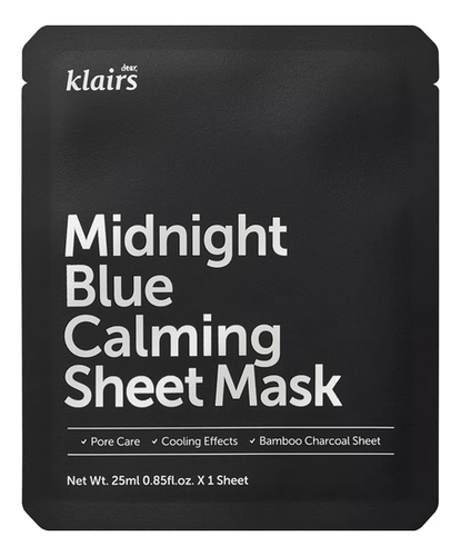 Тканевая маска для лица с охлаждающим эффектом Midnight Blue Calming Sheet Mask 25мл тканевая маска для лица с охлаждающим эффектом midnight blue calming sheet mask 25мл