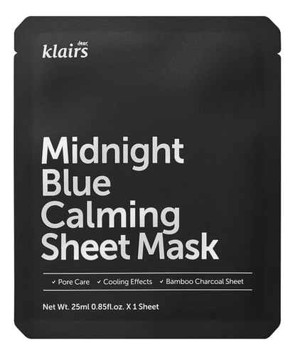 

Тканевая маска для лица с охлаждающим эффектом Midnight Blue Calming Sheet Mask 25мл