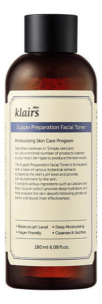 Увлажняющий тонер для лица Supple Preparation Facial Toner: Тонер 180мл тонер для лица dear klairs тонер для лица увлажняющий supple preparation unscented toner