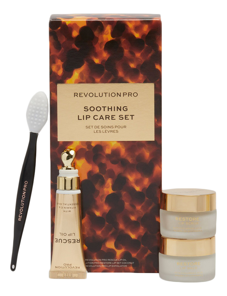 

Набор для губ Soothing Lip Care (масло Rescue Lip Oil 8мл + скраб Lip Scrub 12г + бальзам Lip Balm 12г + отшелушивающая кисть Exfoliator Brush)