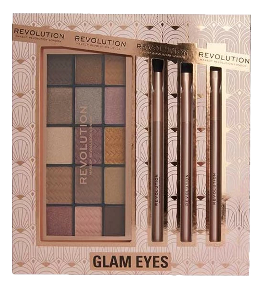 

Набор Glam Eyes Set (палетка теней для век Reloaded + 3 кисти для теней)