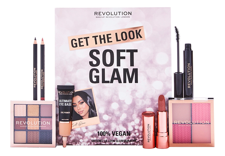 Набор для макияжа Get The Look Soft Glam Makeup Gift Set (карандаш для глаз + помада + карандаш для губ + тушь для ресниц + палетка теней для век + палетка румян + база под тени)