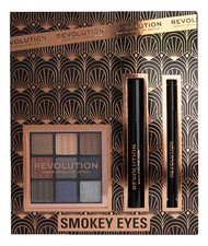 Makeup Revolution Набор Smokey Eyes (палитра теней для век + черный карандаш для глаз + тушь для ресниц)