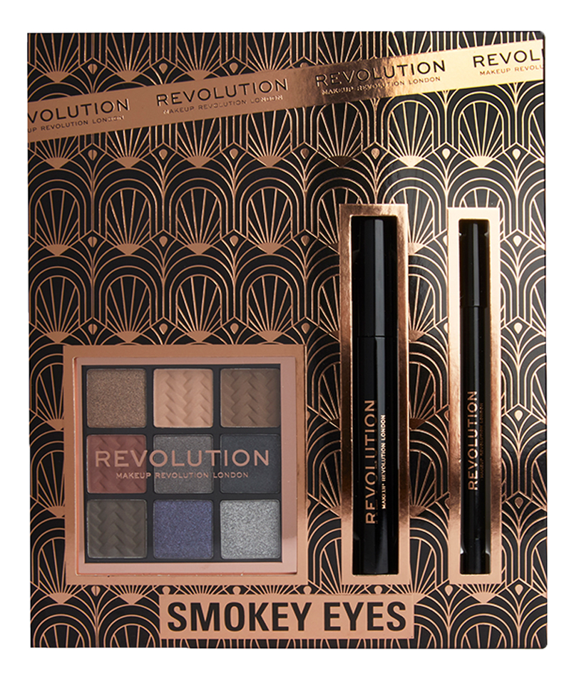 Набор Smokey Eyes (палитра теней для век + черный карандаш для глаз + тушь для ресниц)