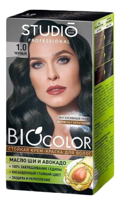 Стойкая краска для волос Biocolor 2*50/15мл: 1.0 Черный