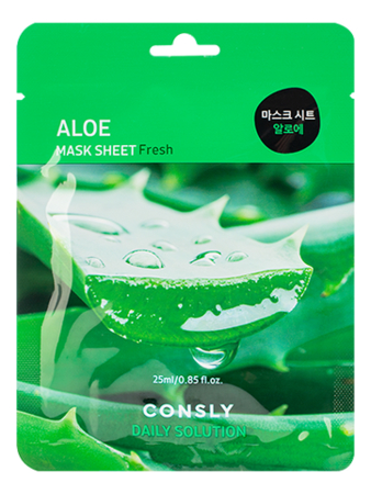 Тканевая маска для лица с экстрактом алоэ вера Daily Solution Aloe Mask Sheet 25мл: Маска 1шт