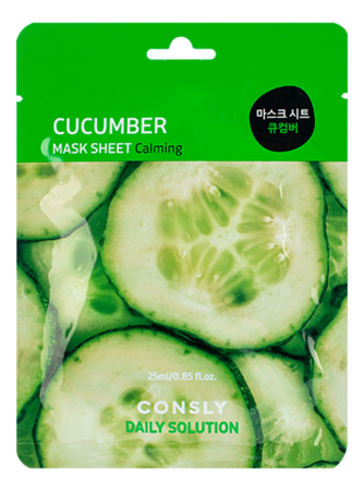 Тканевая маска для лица с экстрактом огурца Daily Solution Cucumber Mask Sheet 25мл Маска 1шт 39₽