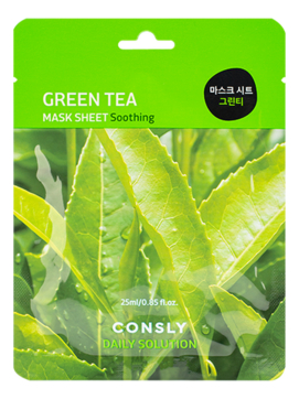 Тканевая маска для лица с экстрактом листьев зеленого чая Daily Solution Green Tea Mask Sheet 25мл