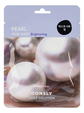 Тканевая маска для лица с экстрактом жемчуга Daily Solution Pearl Mask Sheet 25мл: Маска 1шт тканевая маска для лица с экстрактом жемчуга daily solution pearl mask sheet 25мл маска 1шт