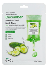 Ekel Тканевая маска для лица с экстрактом огурца Cucumber Premium Vital Mask Pack 25г