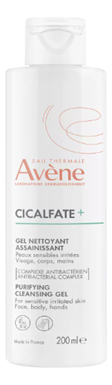 Очищающий гель для чувствительной и раздраженной кожи Cicalfate Purifying Cleansing Gel 200мл гель для чувствительной и раздраженной кожи очищающий cicalfate avene авен 200мл