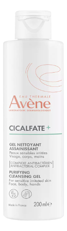 Очищающий гель для чувствительной и раздраженной кожи Cicalfate Purifying Cleansing Gel 200мл avene cicalfate очищающий гель для чувствительной и раздраженной кожи 200 мл