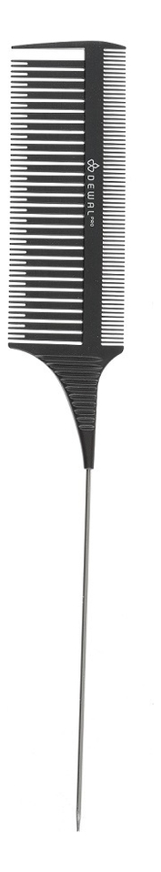 расческа для мелирования dewal с металлическим хвостиком черная 26 см Расческа для мелирования с металлическим хвостиком CO-67Black