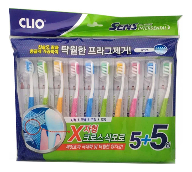 

Набор щеток зубных Sens Interdental Antibacterial Normal Toothbrush 10шт