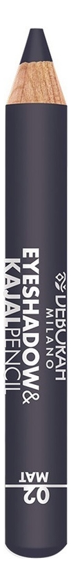 Тени-карандаш для век 2 в 1 Eyeshadow & Kajal Pencil 2г: 02 Grey Finish Mat