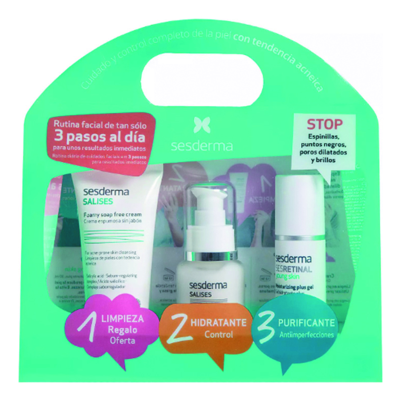 

Набор для лица Salises Antiacne Pack (пенящийся крем для умывания 50мл + увлажняющий крем-гель 50мл + интенсивный гель для молодой кожи 30мл)