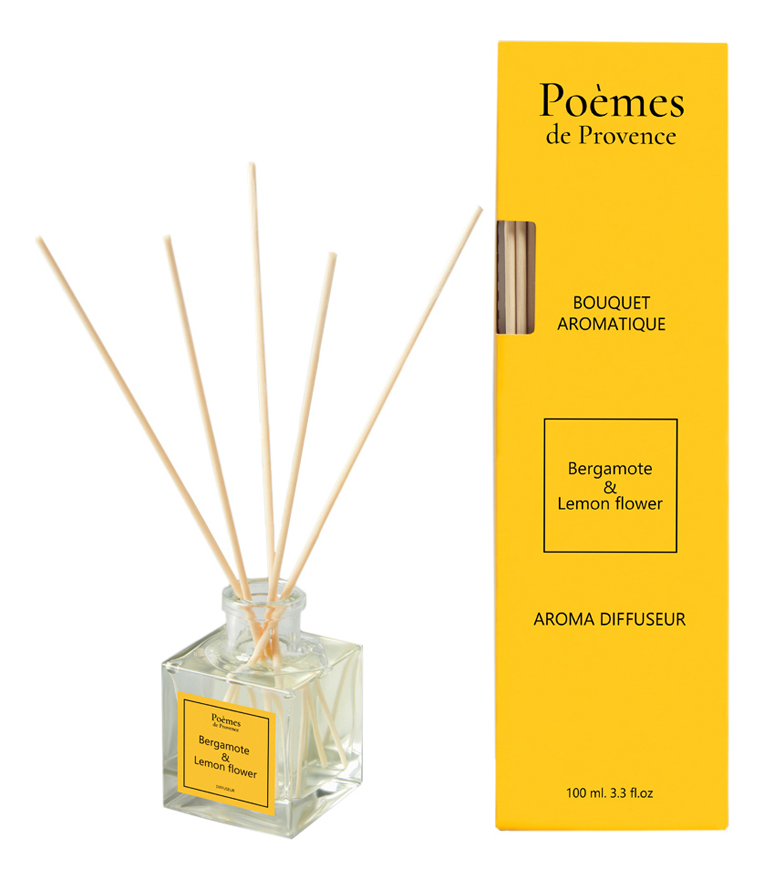 

Аромадиффузор Bergamote & Lemon Flower: Аромадиффузор 100мл, Аромадиффузор Bergamote & Lemon Flower