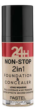 Тональная основа для лица 24H Non-Stop 2in1 Foundation & Concealer 30мл