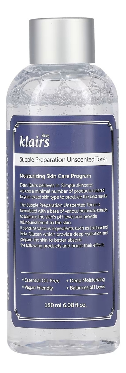 Смягчающий тонер для лица Supple Preparation Unscented Toner 180мл тоник для лица supple preparation unscented toner klairs 180 мл